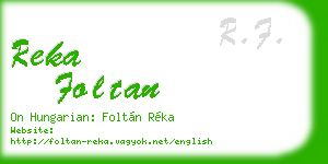 reka foltan business card